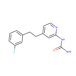 NC(=O)Nc1cc(CCc2cccc(F)c2)ccn1 ZINC000141275238