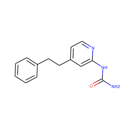 NC(=O)Nc1cc(CCc2ccccc2)ccn1 ZINC000141260556