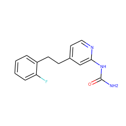 NC(=O)Nc1cc(CCc2ccccc2F)ccn1 ZINC000141256266