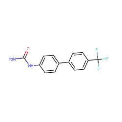 NC(=O)Nc1ccc(-c2ccc(C(F)(F)F)cc2)cc1 ZINC000028711905