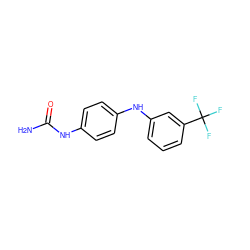 NC(=O)Nc1ccc(Nc2cccc(C(F)(F)F)c2)cc1 ZINC000169353092