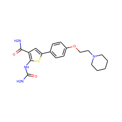 NC(=O)Nc1sc(-c2ccc(OCCN3CCCCC3)cc2)cc1C(N)=O ZINC000038394186