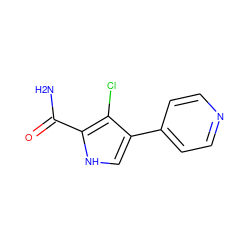 NC(=O)c1[nH]cc(-c2ccncc2)c1Cl ZINC000211359793