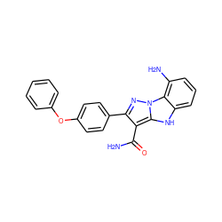 NC(=O)c1c(-c2ccc(Oc3ccccc3)cc2)nn2c1[nH]c1cccc(N)c12 ZINC001772628191