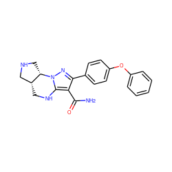 NC(=O)c1c(-c2ccc(Oc3ccccc3)cc2)nn2c1NC[C@@H]1CNC[C@@H]12 ZINC001772653406