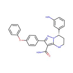 NC(=O)c1c(-c2ccc(Oc3ccccc3)cc2)nn2c1NCC[C@H]2c1cccc(N)c1 ZINC001772614987