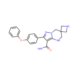 NC(=O)c1c(-c2ccc(Oc3ccccc3)cc2)nn2c1NCC1(CNC1)C2 ZINC001772619670