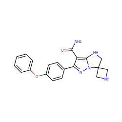 NC(=O)c1c(-c2ccc(Oc3ccccc3)cc2)nn2c1NCC21CNC1 ZINC001772599352