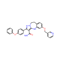 NC(=O)c1c(-c2ccc(Oc3ccccc3)cc2)nn2c1Nc1cc(OCc3cccnc3)ccc1CC2 ZINC000045386146