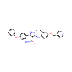 NC(=O)c1c(-c2ccc(Oc3ccccc3)cc2)nn2c1Nc1ccc(OCc3ccncc3)cc1CC2 ZINC000045354430