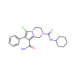 NC(=O)c1c(-c2ccccc2)c(Cl)n2c1CN(C(=O)NC1CCCCC1)CC2 ZINC001772609733