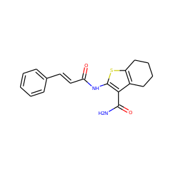 NC(=O)c1c(NC(=O)/C=C/c2ccccc2)sc2c1CCCC2 ZINC000000127897