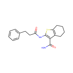 NC(=O)c1c(NC(=O)CCc2ccccc2)sc2c1CCCC2 ZINC000000046844