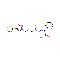 NC(=O)c1c(NC(=O)COCc2cc(-c3cccs3)on2)sc2c1CCCC2 ZINC000006876539