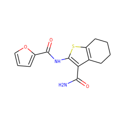 NC(=O)c1c(NC(=O)c2ccco2)sc2c1CCCC2 ZINC000000027793