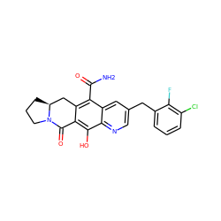 NC(=O)c1c2c(c(O)c3ncc(Cc4cccc(Cl)c4F)cc13)C(=O)N1CCC[C@H]1C2 ZINC000653895462