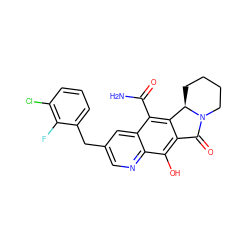 NC(=O)c1c2c(c(O)c3ncc(Cc4cccc(Cl)c4F)cc13)C(=O)N1CCCC[C@H]21 ZINC000653895422