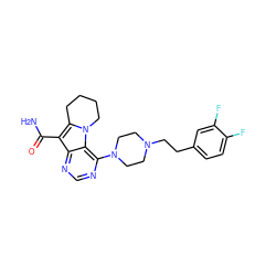 NC(=O)c1c2n(c3c(N4CCN(CCc5ccc(F)c(F)c5)CC4)ncnc13)CCCC2 ZINC000003938325