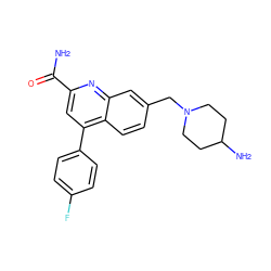 NC(=O)c1cc(-c2ccc(F)cc2)c2ccc(CN3CCC(N)CC3)cc2n1 ZINC000221607676