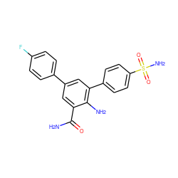 NC(=O)c1cc(-c2ccc(F)cc2)cc(-c2ccc(S(N)(=O)=O)cc2)c1N ZINC000028703754