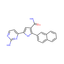 NC(=O)c1cc(-c2ccnc(N)n2)[nH]c1-c1ccc2ccccc2c1 ZINC000064527747