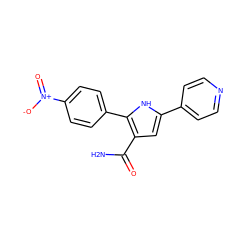 NC(=O)c1cc(-c2ccncc2)[nH]c1-c1ccc([N+](=O)[O-])cc1 ZINC000064513166