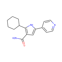 NC(=O)c1cc(-c2ccncc2)[nH]c1C1CCCCC1 ZINC000064526957