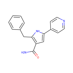 NC(=O)c1cc(-c2ccncc2)[nH]c1Cc1ccccc1 ZINC000064527987