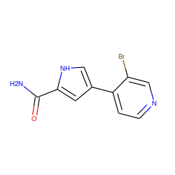 NC(=O)c1cc(-c2ccncc2Br)c[nH]1 ZINC000218863969