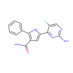 NC(=O)c1cc(-c2nc(N)ncc2F)[nH]c1-c1ccccc1 ZINC000064513617