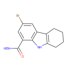 NC(=O)c1cc(Br)cc2c3c([nH]c12)CCCC3 ZINC000000499588