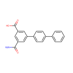 NC(=O)c1cc(C(=O)O)cc(-c2ccc(-c3ccccc3)cc2)c1 ZINC000012504430