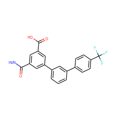 NC(=O)c1cc(C(=O)O)cc(-c2cccc(-c3ccc(C(F)(F)F)cc3)c2)c1 ZINC000014960623