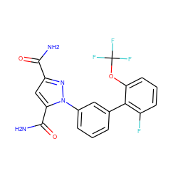 NC(=O)c1cc(C(N)=O)n(-c2cccc(-c3c(F)cccc3OC(F)(F)F)c2)n1 ZINC000066258456