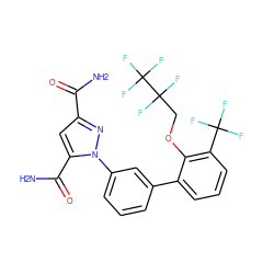 NC(=O)c1cc(C(N)=O)n(-c2cccc(-c3cccc(C(F)(F)F)c3OCC(F)(F)C(F)(F)F)c2)n1 ZINC000066258297