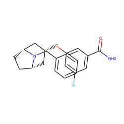 NC(=O)c1cc(F)cc(O[C@@H]2C[C@@H]3CC[C@H](C2)N3Cc2ccccc2)c1 ZINC000101363773