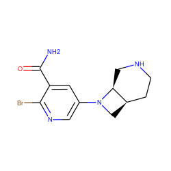 NC(=O)c1cc(N2C[C@@H]3CCNC[C@@H]32)cnc1Br ZINC000035080312