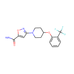 NC(=O)c1cc(N2CCC(Oc3ccccc3C(F)(F)F)CC2)no1 ZINC000049033122