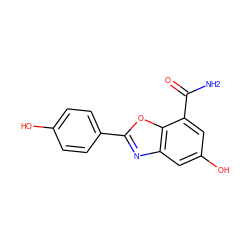 NC(=O)c1cc(O)cc2nc(-c3ccc(O)cc3)oc12 ZINC000000003445