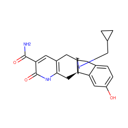 NC(=O)c1cc2c([nH]c1=O)C[C@@]13CCN(CC4CC4)C[C@@]1(Cc1ccc(O)cc13)C2 ZINC001772607964