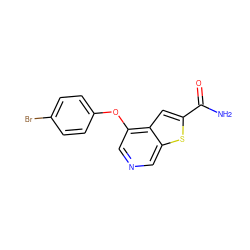 NC(=O)c1cc2c(Oc3ccc(Br)cc3)cncc2s1 ZINC000000026008