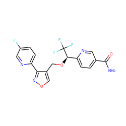 NC(=O)c1ccc([C@@H](OCc2conc2-c2ccc(F)cn2)C(F)(F)F)nc1 ZINC000169707497