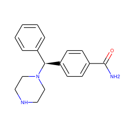 NC(=O)c1ccc([C@H](c2ccccc2)N2CCNCC2)cc1 ZINC000022939732