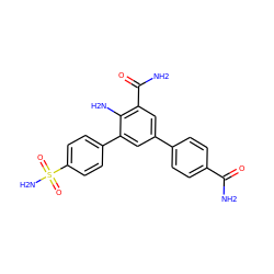 NC(=O)c1ccc(-c2cc(C(N)=O)c(N)c(-c3ccc(S(N)(=O)=O)cc3)c2)cc1 ZINC000034893165