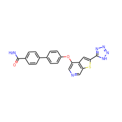 NC(=O)c1ccc(-c2ccc(Oc3cncc4sc(-c5nnn[nH]5)cc34)cc2)cc1 ZINC000040950733