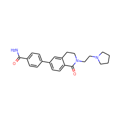 NC(=O)c1ccc(-c2ccc3c(c2)CCN(CCN2CCCC2)C3=O)cc1 ZINC000059114800