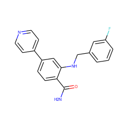 NC(=O)c1ccc(-c2ccncc2)cc1NCc1cccc(F)c1 ZINC000063540018