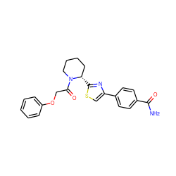 NC(=O)c1ccc(-c2csc([C@H]3CCCCN3C(=O)COc3ccccc3)n2)cc1 ZINC000118595524