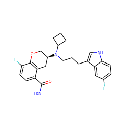 NC(=O)c1ccc(F)c2c1C[C@H](N(CCCc1c[nH]c3ccc(F)cc13)C1CCC1)CO2 ZINC000036248206