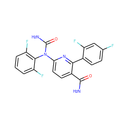 NC(=O)c1ccc(N(C(N)=O)c2c(F)cccc2F)nc1-c1ccc(F)cc1F ZINC000036377992